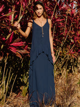 VESTIDO LAVÍNIA PREGAS AZUL