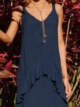 VESTIDO LAVÍNIA PREGAS AZUL