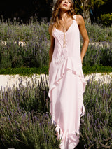 VESTIDO LAVÍNIA PREGAS ROSA