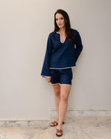 SHORT AMANDA AZUL MARINHO
