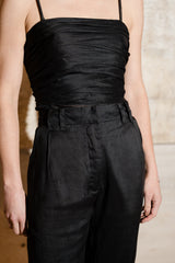 TOP LUNA DRAPEADO PRETO