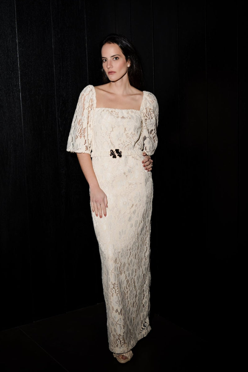 VESTIDO FLORA OFF WHITE