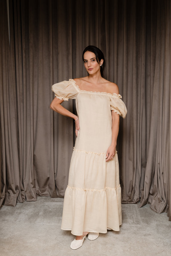 VESTIDO ANDRESSA MANTEIGA