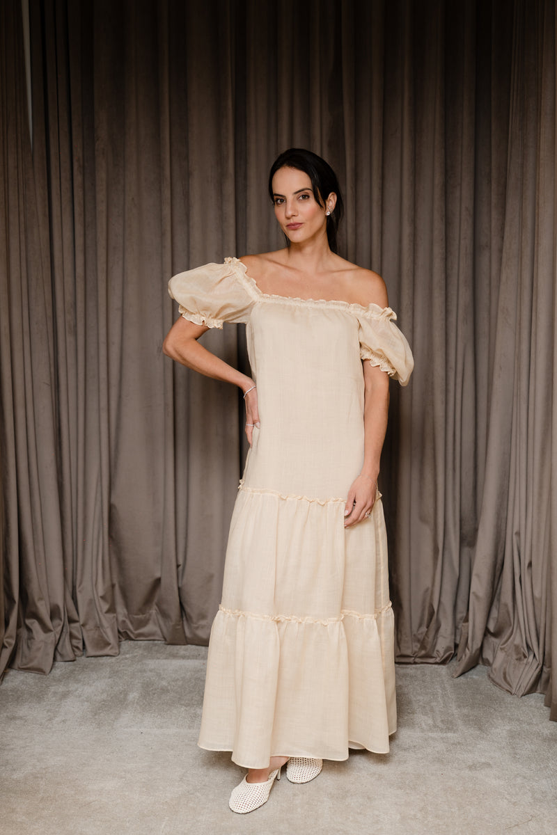 VESTIDO ANDRESSA MANTEIGA
