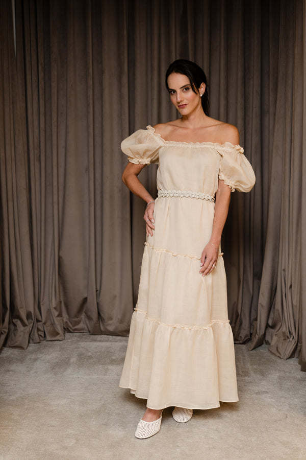 VESTIDO ANDRESSA MANTEIGA
