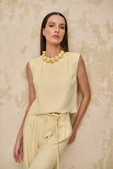 BLUSA LAÍS DETALHE ONDAS AMARELA