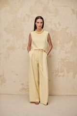 BLUSA LAÍS DETALHE ONDAS AMARELA