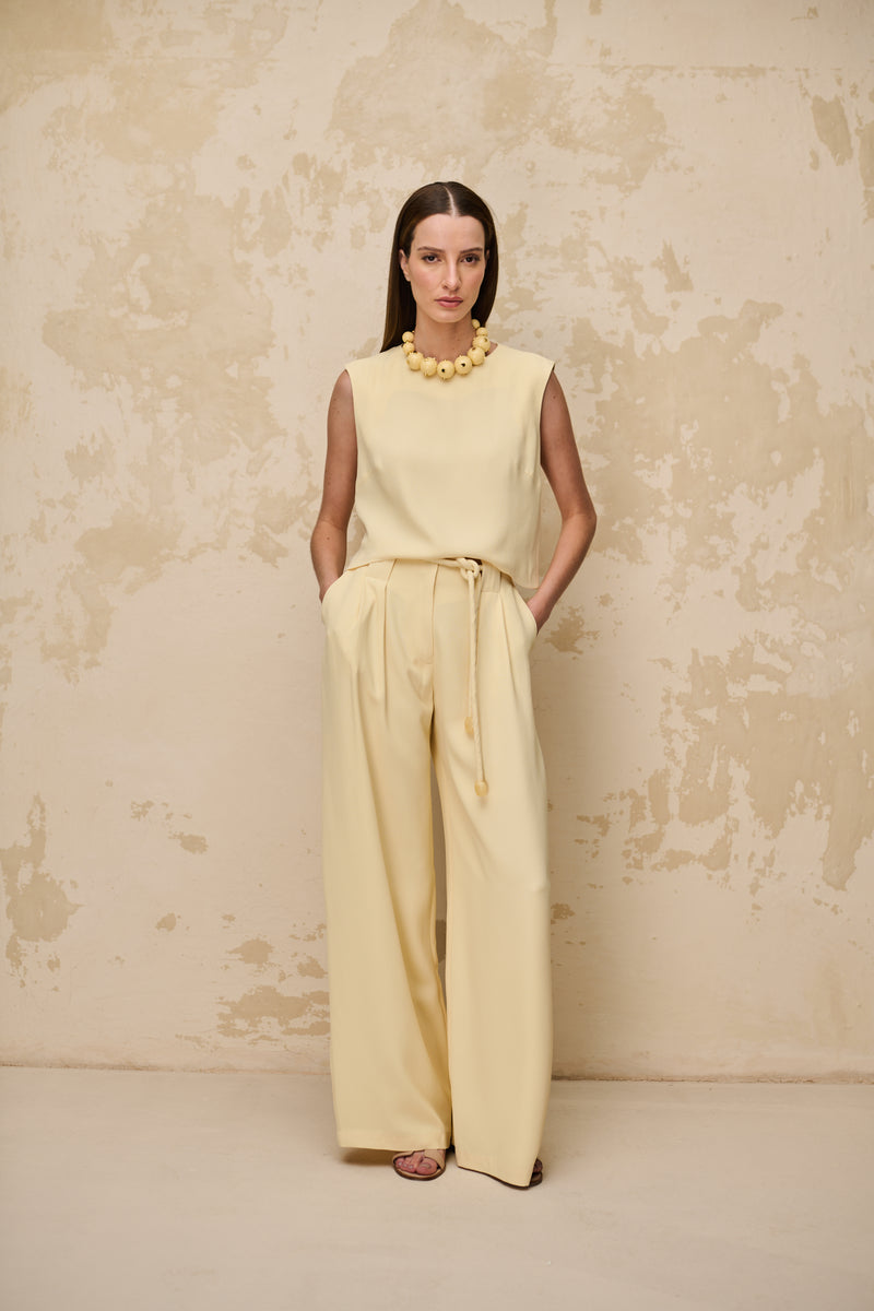 BLUSA LAÍS DETALHE ONDAS AMARELA